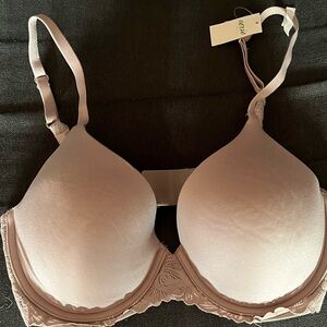 Aerie Lace Trim Bra - Brown